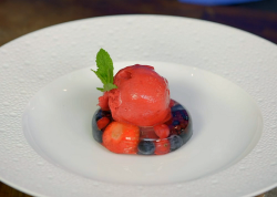 James Martin jelly and ice cream with gin, elderflower and berries on James Martin’s Islan ...