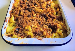 Jamie’s traybake cauliflower mac n cheese with fennel and leeks on Jamie: Keep Cooking and ...