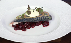 James Martin beetroot salad with gin soused mackerel on James Martin’s Islands To Highlands