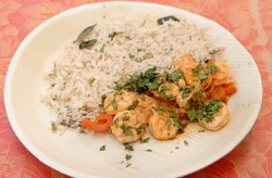 Thomas and Sandy’s rice with prawns main course on Masterchef 2020 in Mauritius