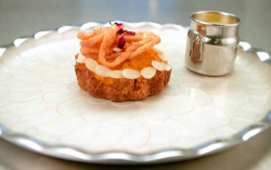 Jasmeet’s carrot halwa tart with saffron cream on Masterchef 2020