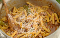 James Martin lamb ragu with fresh penne pasta and black treacle cured bacon on James Martin̵ ...