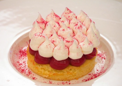 David’s raspberry and lychee meringue pie on the final of Masterchef 2020