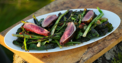 James Martin roast duck with hoisin sauce and asparagus on James Martin’s Islands To Highlands