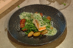 Paul A Young’s Salmon in white chocolate, dill and lemon sauce with brown sugar and salted ...