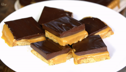 James Martin millionaire shortbread with dark chocolate and  dulce de leche on James Martin’s Is ...