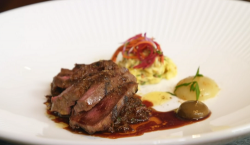 Michael Smith Skye venison with remoulade and mushrooms on James Martin’s Islands To Highlands