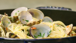 James Martin classic spaghetti vongole with Dorset clams on James Martin’s Islands To High ...