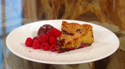 Matt Tebbutt’s chocolate, hazelnut and raspberry cake with a sumac, chocolate and almond b ...