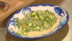 Diego Cardoso risotto with Amalfi lemon and  crab salad on Saturday Kitchen