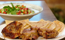 Asma Khan’s lamb raan with chutney, Indian salad and parathas on Saturday Kitchen Eid Special