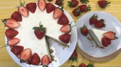 Phil Vickery’s strawberry cheesecake with cream cheese,  maple syrup and  cream of tartar  ...
