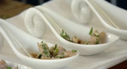 Nick Nairn’s poached comfit rabbit with celery on The Great Food Guys