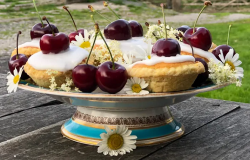 Alison O’Neill (Yorkshire Shepherdess) Bakewell cherry tarts with strawberry and elderflow ...