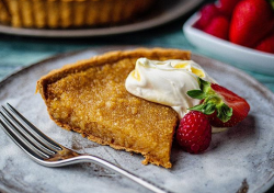 Simon Rimmer’s Salted Treacle Tart and Custard on Sunday Brunch