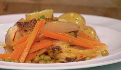 Gennaro Contaldo chicken breast with saffron, carrots and amalfi lemons on Saturday Kitchen