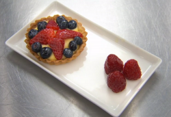 Sir Matthew Pinsent’s custard tart with blueberries and strawberries on Celebrity Masterch ...