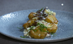 Nick Nairn’s  gnocchi with smoked haddock and wild greens on The Great Food Guys