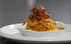 Nick Nairn and Dougie Vipond’s Isle of  Mull cheddar cheese souffle with Ayrshire bacon and kale ...