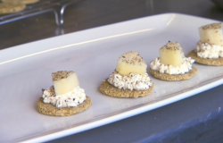 Nick Nairn and Dougie Vipond’s oat cakes with cream cheese and pear on The Great Food Guys