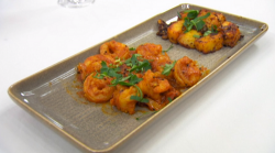 Dom’s prawn curry with Bombay potatoes on Celebrity Masterchef 2020