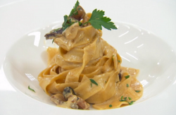 Myles tagliatelle carbonara on Celebrity Masterchef 2020