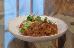 Matt Tebbutt Beef rendang with cucumber and chilli on Saturday Kitchen