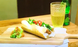 Gok Wan Bahn mi pork baguette with a cucumber, carrot and chilli salad on Gok Wan’s Easy Asian