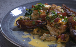 Nick Nairn and Dougie Vipond roast monkfish with mussels and bacon on The Great Food Guys