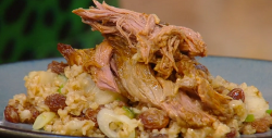 Andi Oliver’s Moroccan inspired slow roasted lamb with couscous and poached  celeriac on S ...