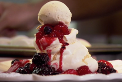 Raymond Blanc’s red fruit pavlova with Scottish raspberries and ice cream on Saturday Kitchen