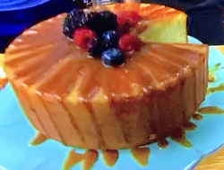 Katie’s rum pound cake with salted caramel sauce and berries on James Martin’s United Cake ...