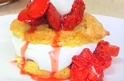 Denise’s strawberry shortcake with cream on James Martin United Cakes of America