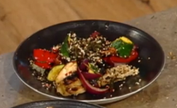 Matt Tebbutt Japanese style grilled vegetables on Saturday Kitchen