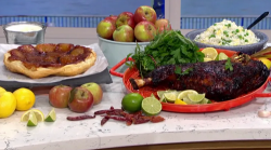 Mike Reid’s Korean lamb shoulder with egg fried rice and apple  tarte tatin for a meal for ...