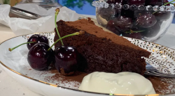 Ravneet Gill’s twice baked gluten free chocolate cake with  five ingredients on This Morning