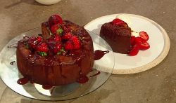 Jordan Bourke’s Italian strawberry and chocolate chunk cake on Saturday Kitchen