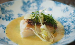 French baked cod with butter herb sauce on Mary Berry’s Simple Comforts