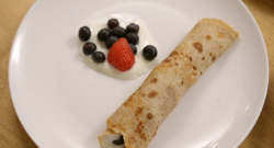 Gregg and Holly’s crepe pancakes with berries on Eat Well for Less?