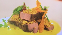 Vinod Pandey and Rajendra Kandel duck with pumpkin sauce on Lorraine