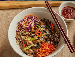 Judy Joo’s Grilled Chicken with Cauliflower, Quinoa and Broccoli Rice Bowl on Sunday Brunch