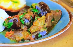 John Torode Imam bayildi with aubergines, sultans and tomatoes on John Torode’s Middle East