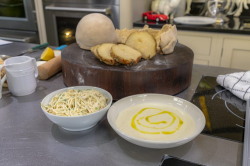 James Martin celeriac soup with salt baked celeriac and remoulade  on on James Martin’s Saturday ...