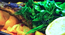 John Torode spicy grilled fish with saffron potatoes and a herb salad on John Torode’s Mid ...
