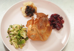 Janet Street-Porter’s  North African style filo pastry parcel filled with minced meat, sau ...