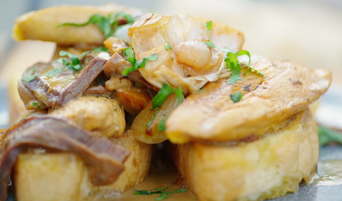 Nisha Katona golden marsala chicken with porcini mushrooms on A Taste of Italy