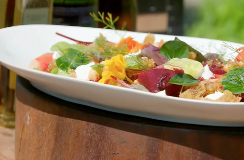 James Martin  Baked Beetroot Salad with Goat’s Cheese and Hazelnuts on James Martin’s Satu ...