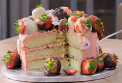 Ferne McCann heartbreak cake with a sweet buttercream on  Celebrity Best Home Cook