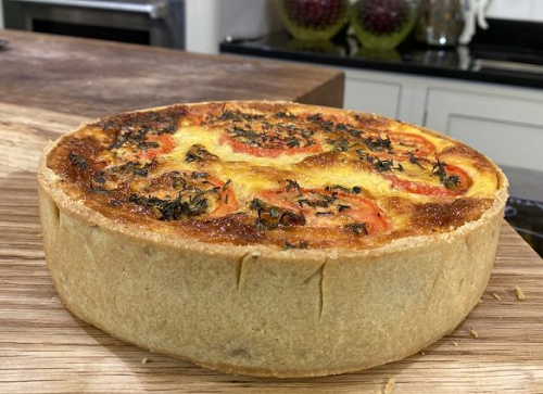 James Martin quiche with short crust pastry, onions tomatoes and cheese on James Martin’s  ...