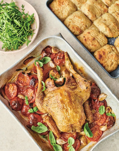 Jamie Oliver Roast chicken Margherita with Stuffed Roasted Knocchi on Jamie: Keep Cooking Family ...